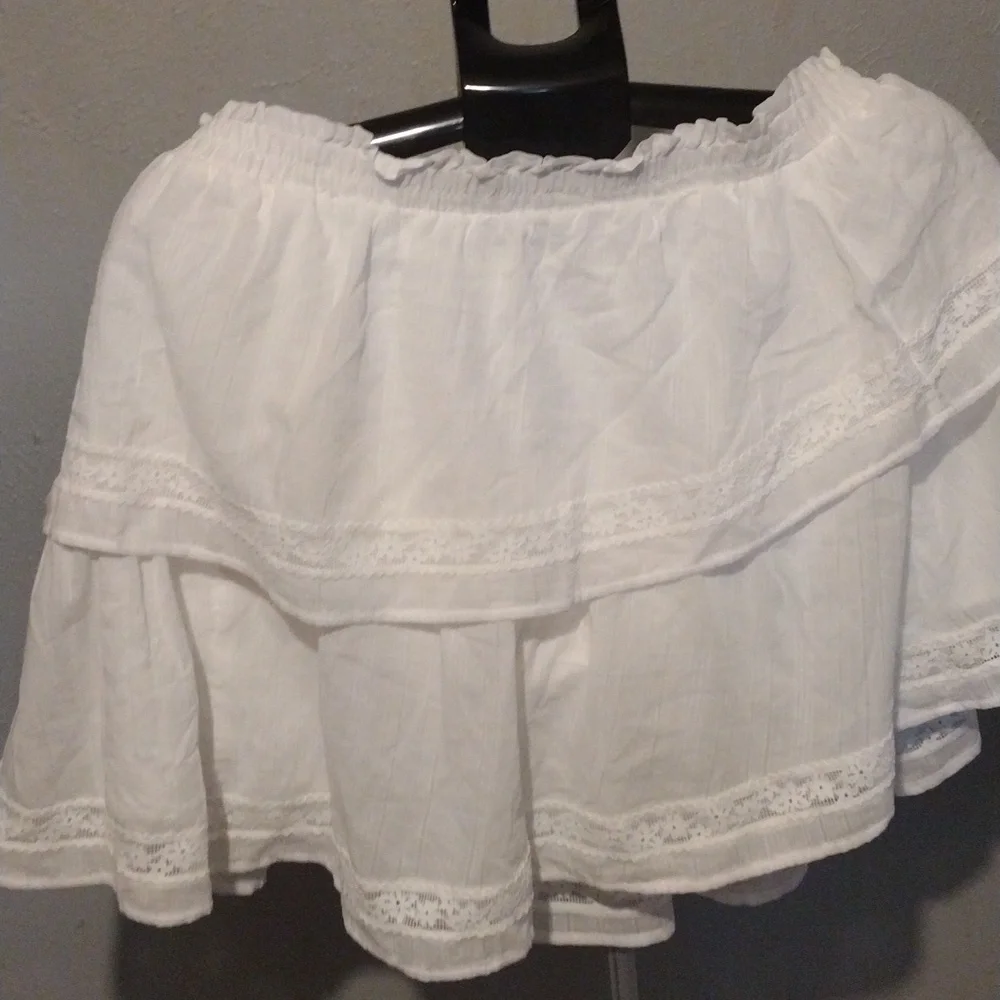 Wild Fable White Ruffle Mini Skirt – Effortlessly Chic, Size XXL, 100% Cotton